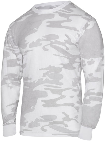 White Camo - Tactical Long Sleeve T-Shirt, Poly/Cotton
