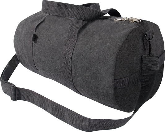 Charcoal Grey Heavyweight Cotton Canvas Duffle Bag Sports Gym Shoulder & Carry Bag 19"x9"x9"