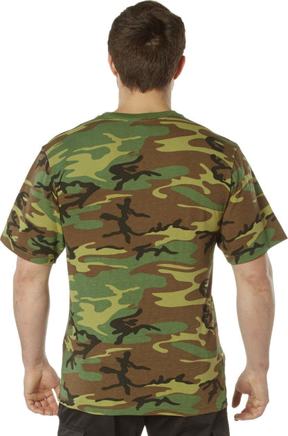 Woodland Camo - Tactical Short Sleeve T-Shirt, Poly/Cotton - Full Comfort Fit