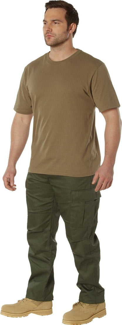 Brown - Full Comfort Fit T-Shirt Polyester Cotton Army Tee