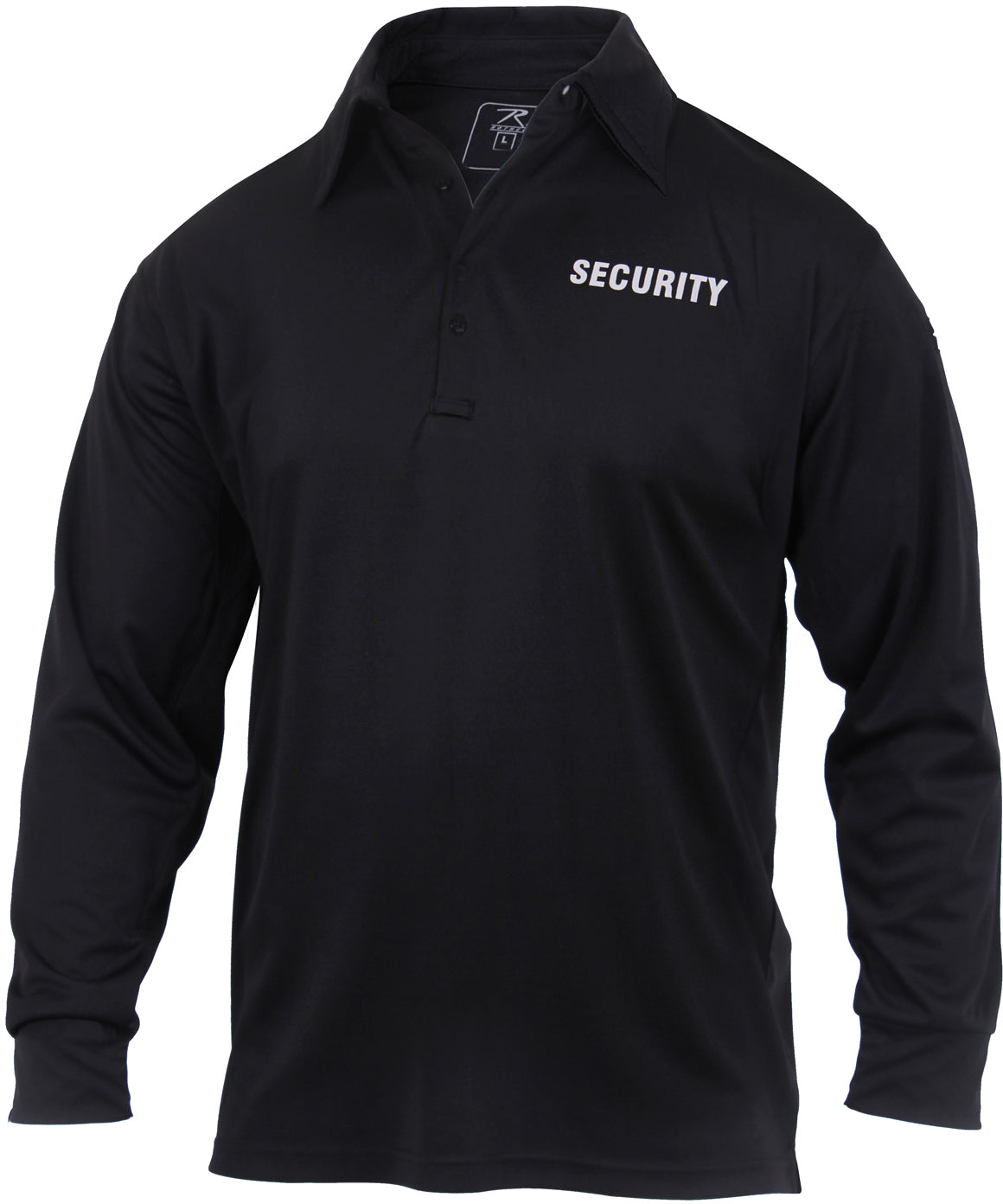 Black - Moisture Wicking Long Sleeve Security Polo