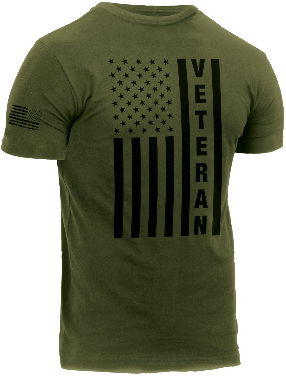 Olive Drab Veteran USA Flag T-Shirt