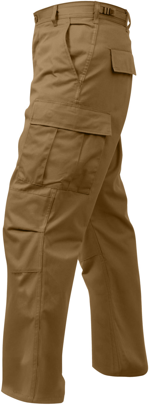 Coyote Brown - Tactical BDU Pants Cargo Fatigues - Poly/Cotton - Zipper Fly - Relaxed Fit