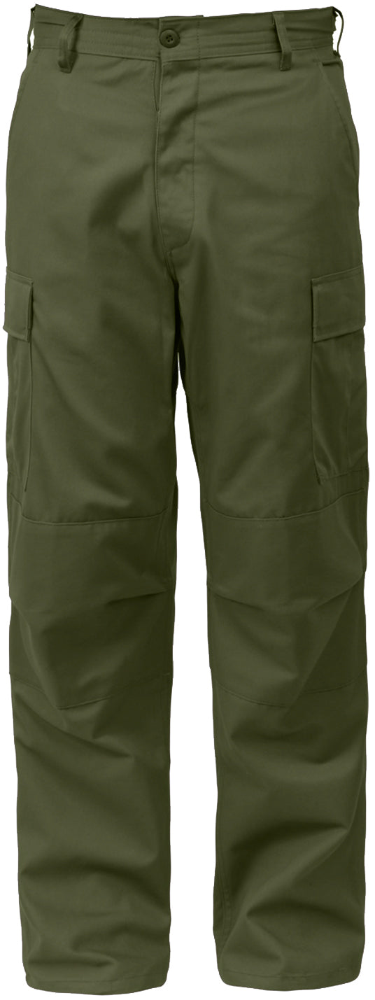 Olive Drab - Tactical BDU Pants Cargo Fatigues - Poly/Cotton - Zipper Fly - Relaxed Fit