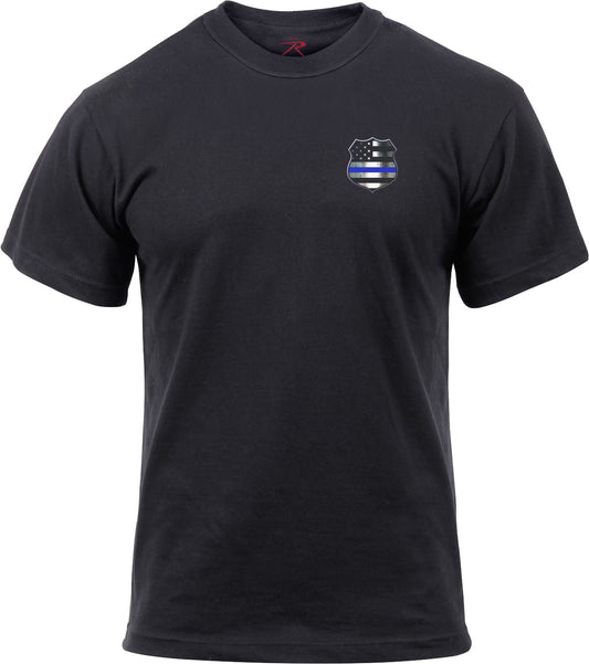 Black Thin Blue Line Shield T-Shirt
