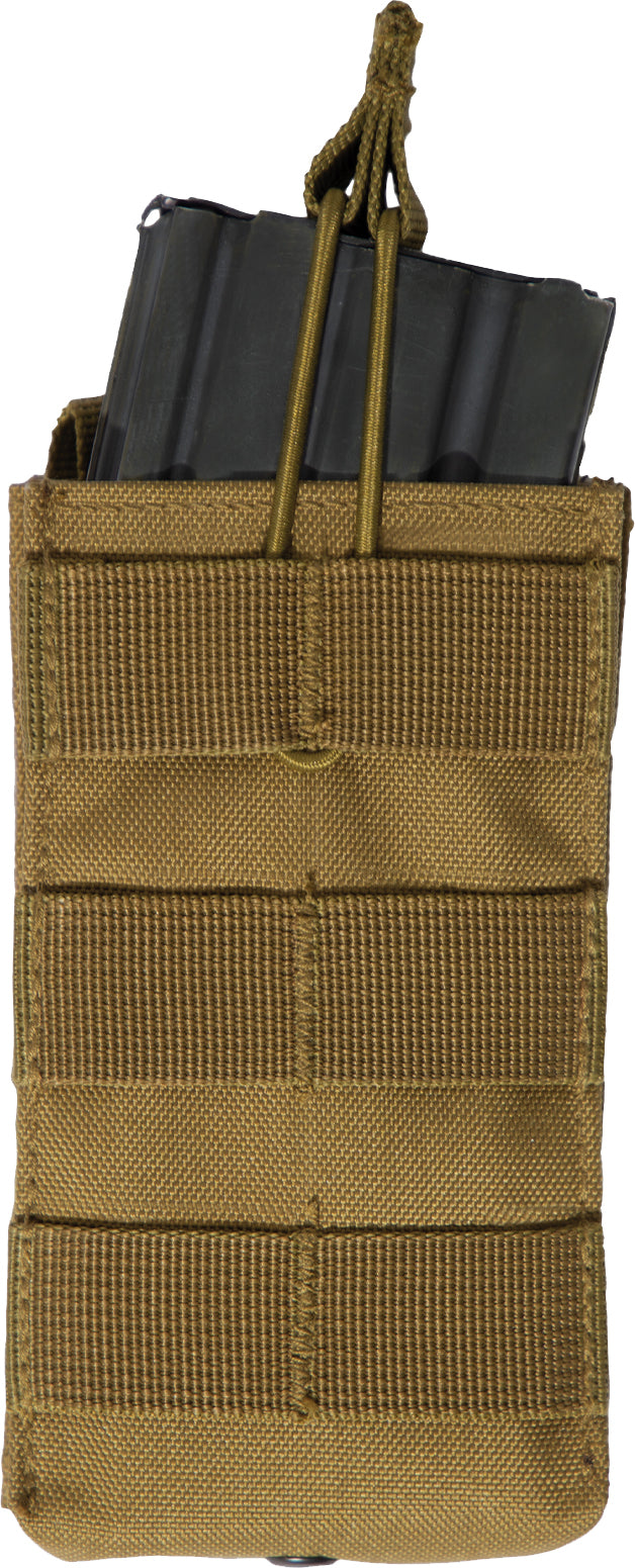 MOLLE Open Top Single Mag Pouch with Clip and Easy-Access Elastic Pull Tabs