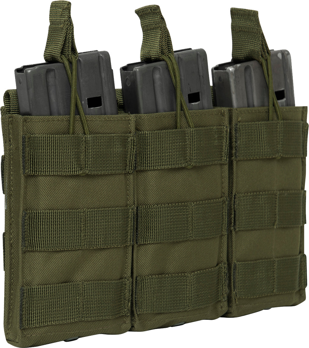 Olive Drab MOLLE Open Top Triple Mag Pouch