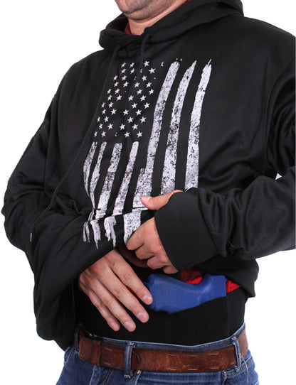 Black - U.S. Flag Concealed Carry Hoodie
