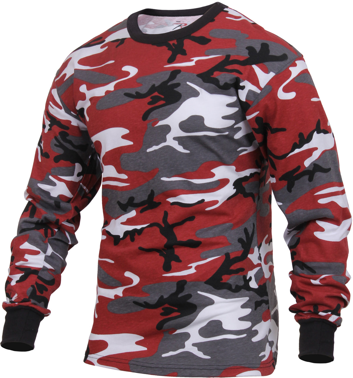 Red Camo - Tactical Long Sleeve T-Shirt, Poly/Cotton