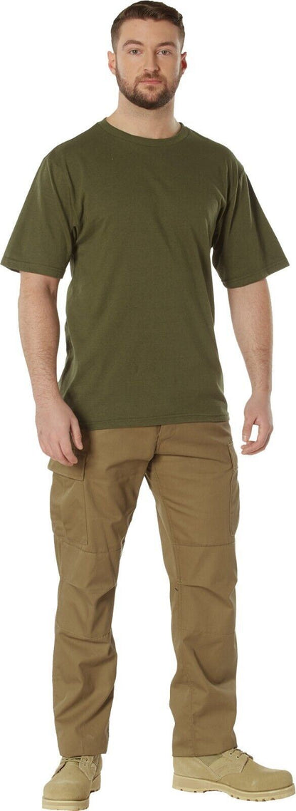 Olive Drab - Full Comfort Fit T-Shirt Polyester Cotton Army Tee