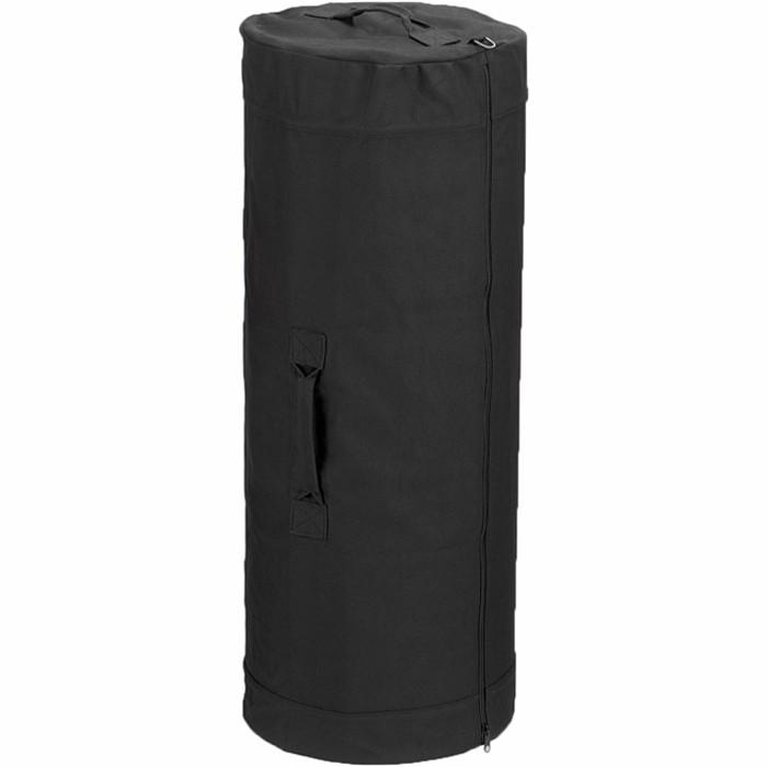 Black - Military Duffle Bag with Side Zipper 25 in. x 42 in. (Cotton Canvas)