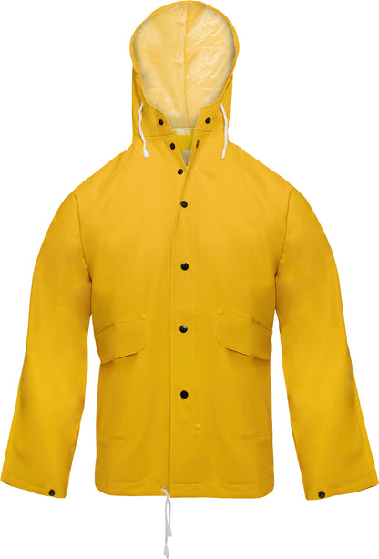 Yellow - Heavy Duty PVC Hooded Rain Jacket