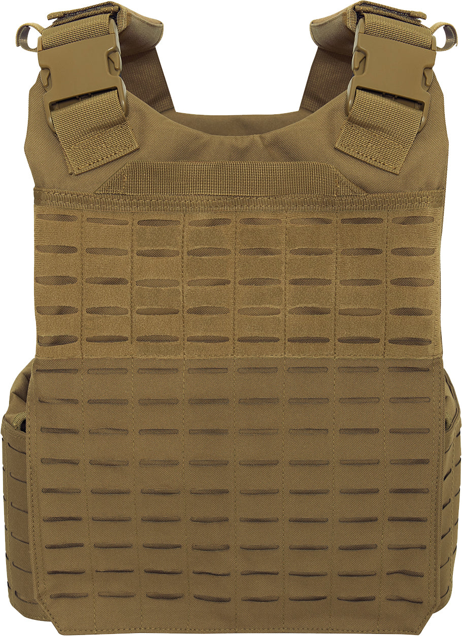 Coyote Brown Laser Cut MOLLE Plate Carrier Vest
