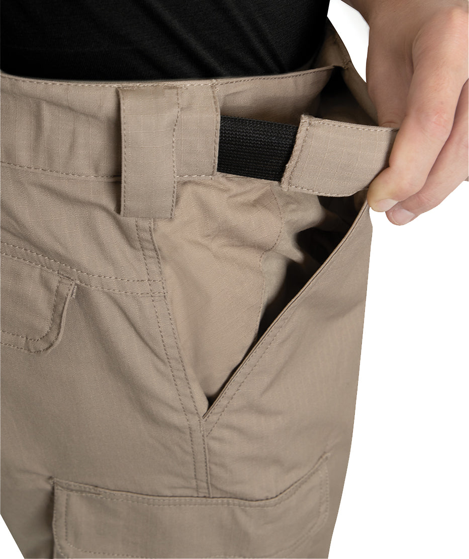Khaki - Tactical 10-8 Lightweight Field Pants - Poly Cotton Spandex Rip-Stop - Zipper Fly