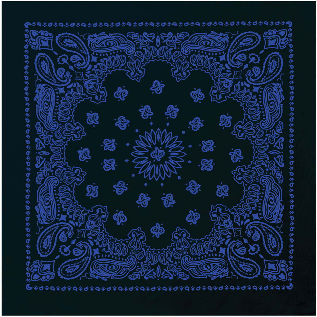 Black & Blue - Jumbo Trainmen Paisley Bandana, 100% Cotton, 27" x 27"