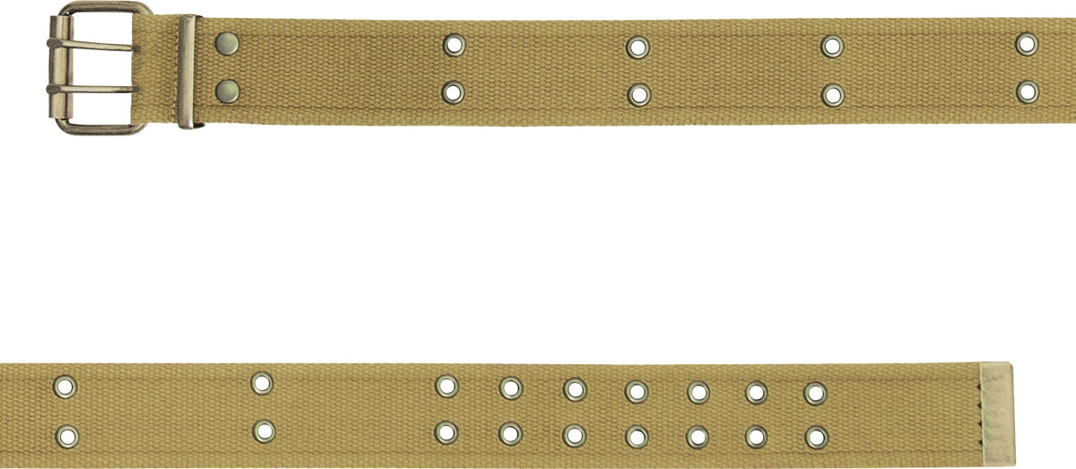 Khaki - Military GI Vintage Style Pistol Belt - Cotton