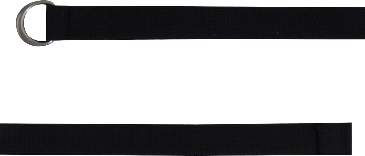 Black Military D-Ring Expedition Belt - Cotton Tactical Web Belt (1.25")