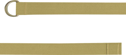 Khaki Military D-Ring Expedition Belt - Cotton Tactical Web Belt (1.25")