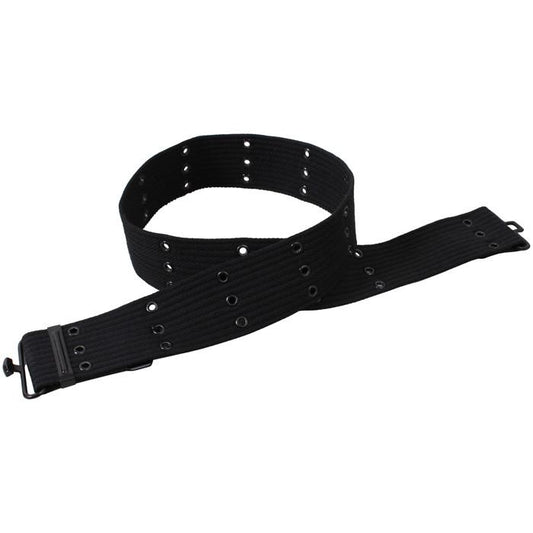 Black - Military Pistol Belt with Metal Buckle 42 in. (Canvas)