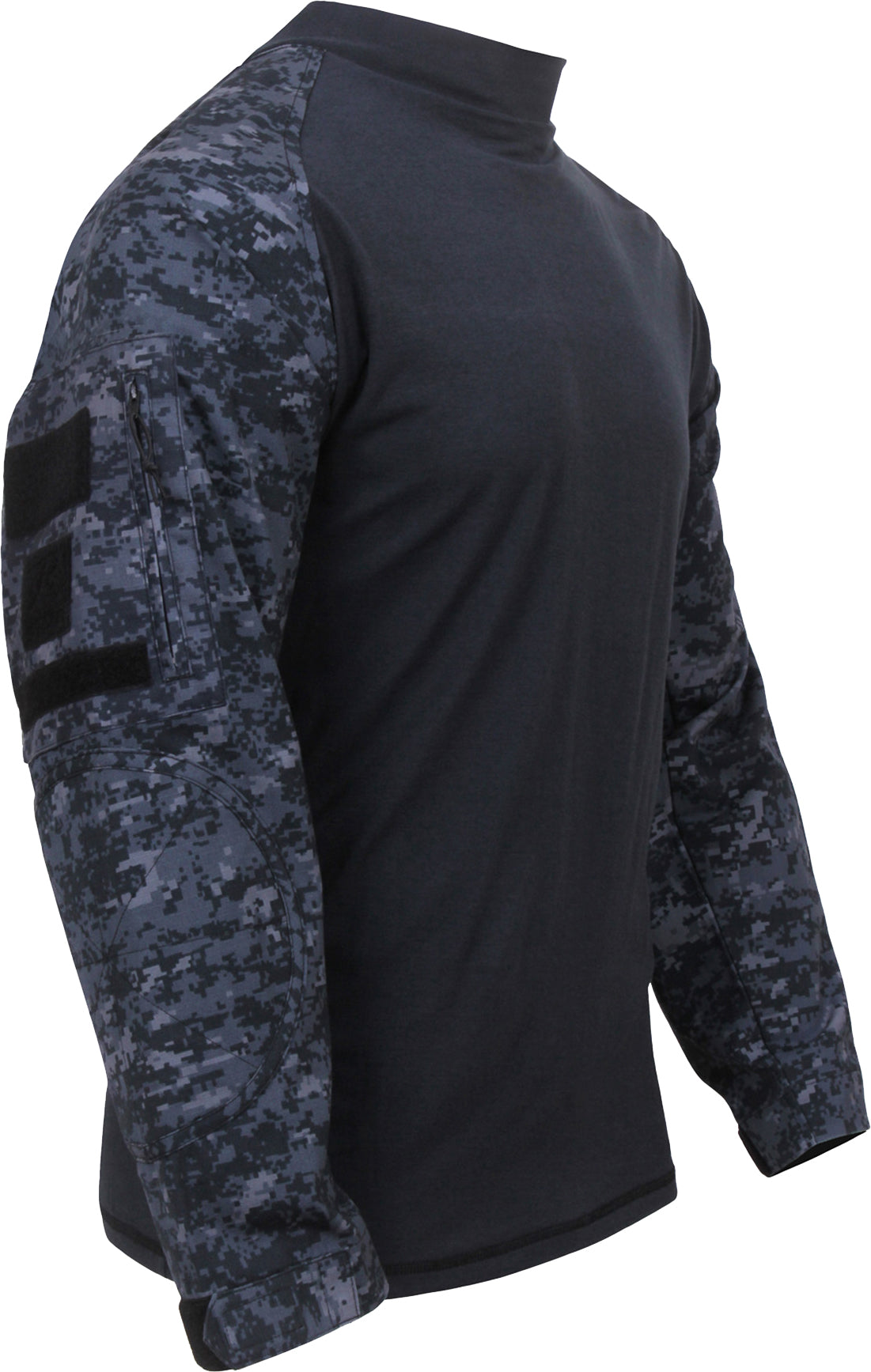 Midnight Digital Camo - Tactical Combat Shirt Paintball Airsoft Base Layer Top - Men's
