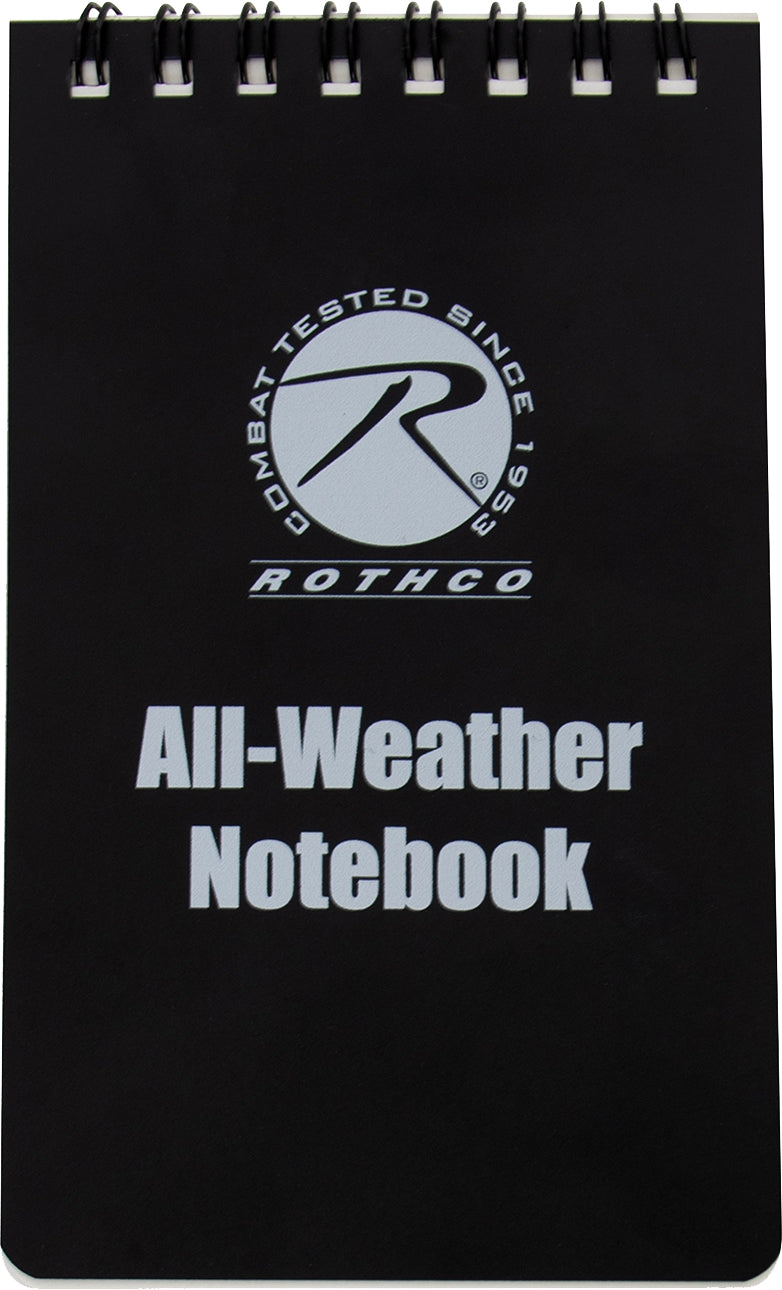 Black - All-Weather Waterproof Notebook (3" X 5")