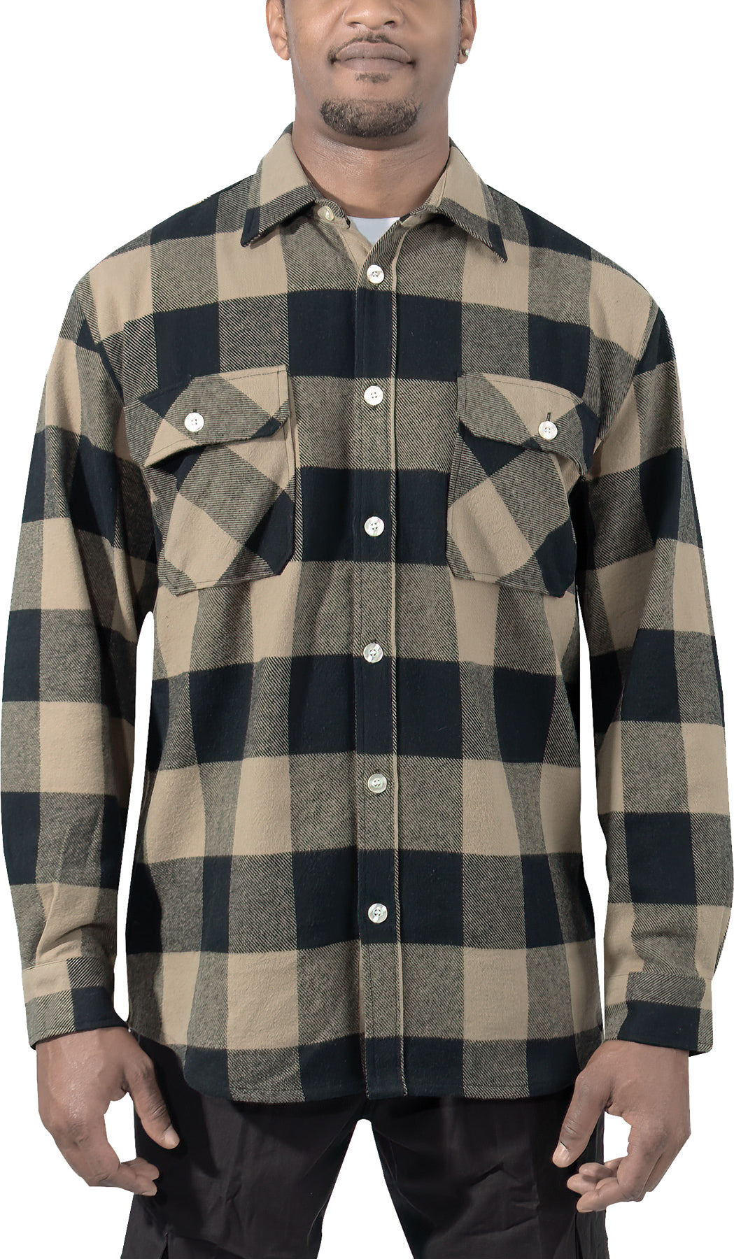 Coyote Brown Plaid Extra Heavyweight Buffalo Plaid Flannel Shirt