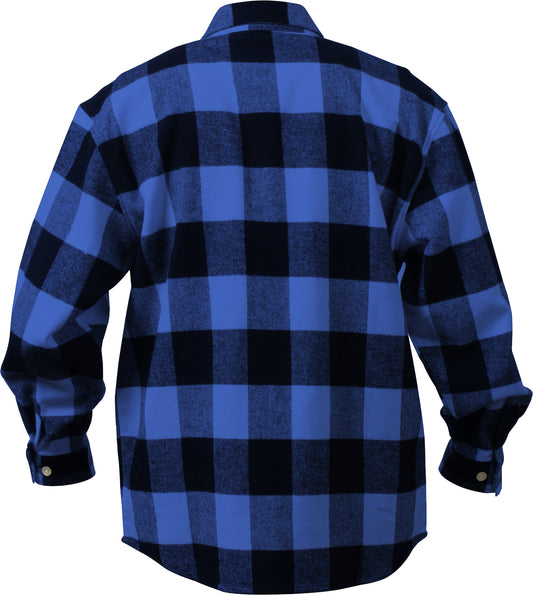 Blue Plaid - Extra Heavyweight Buffalo Plaid Flannel Shirt