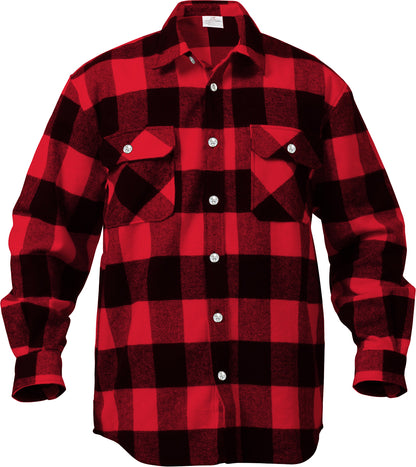 Red Plaid - Extra Heavyweight Buffalo Plaid Flannel Shirt