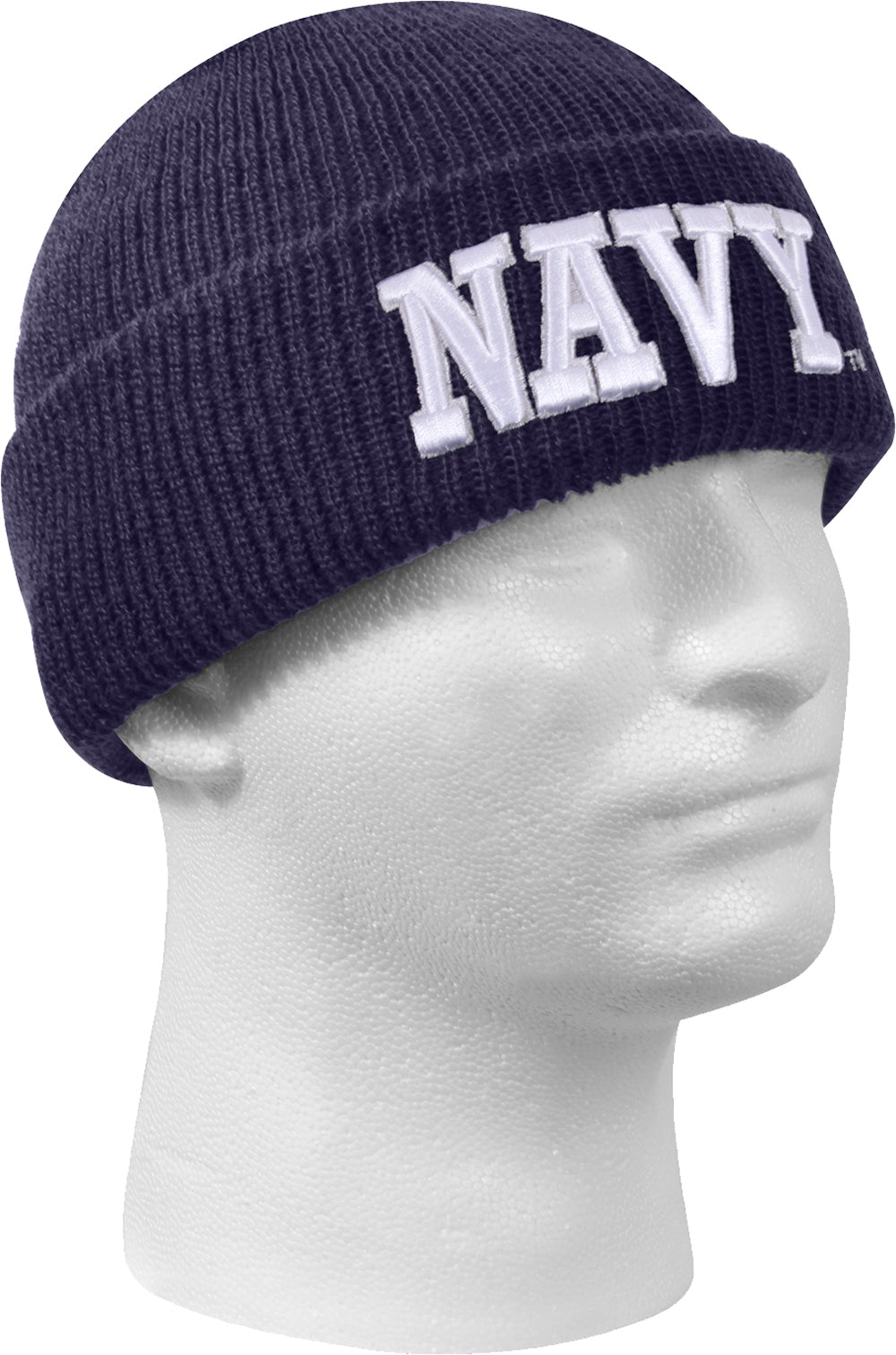 Black - Deluxe NAVY Embroidered Watch Cap for US NAVY Veterans & Soldiers