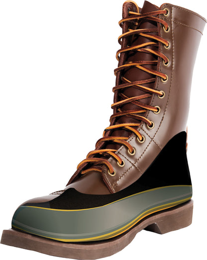 Brown Leather Jump Boots Military Tactical Combat Boots 10 Inch Duty Boots Oil Resistant