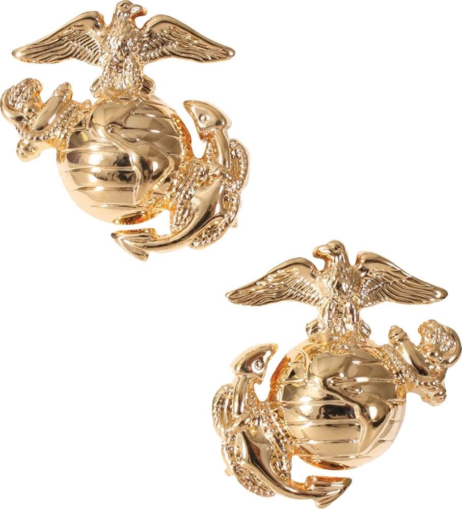 Gold - U.S. Marine Corps Eagle, Globe & Anchor Pins | Official USMC Insignia Set