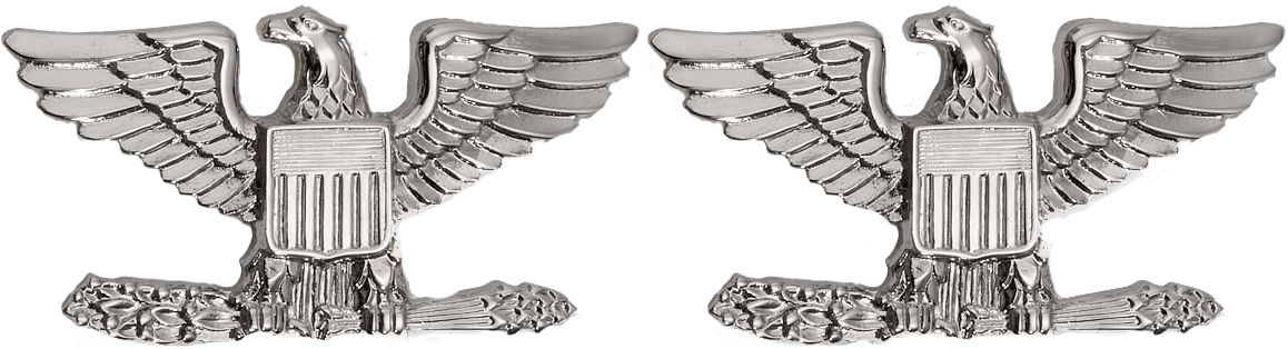 Silver Polished Colonel United States Army Rank Insignia Pin