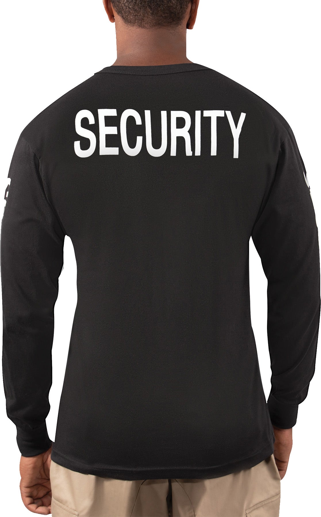 Black - SECURITY Long Sleeve T-Shirt, All Over Print, Poly/Cotton