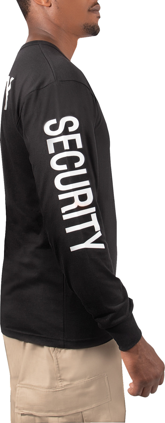 Black - SECURITY Long Sleeve T-Shirt, All Over Print, Poly/Cotton