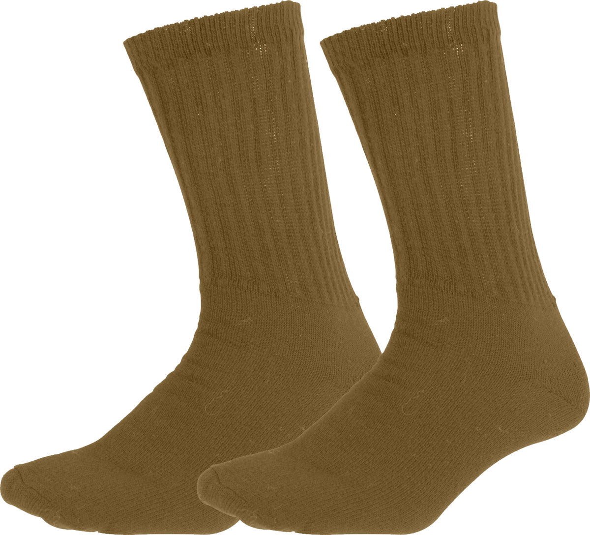 Coyote Brown - Athletic Crew Socks 10-13
