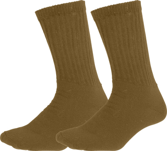 Coyote Brown - Athletic Crew Socks 10-13