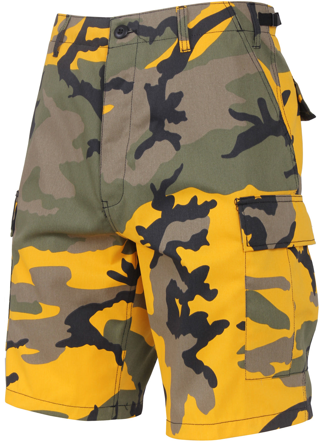Stinger Yellow Camouflage - Tactical Cargo BDU Shorts - Polyester Cotton Twill - Button Fly
