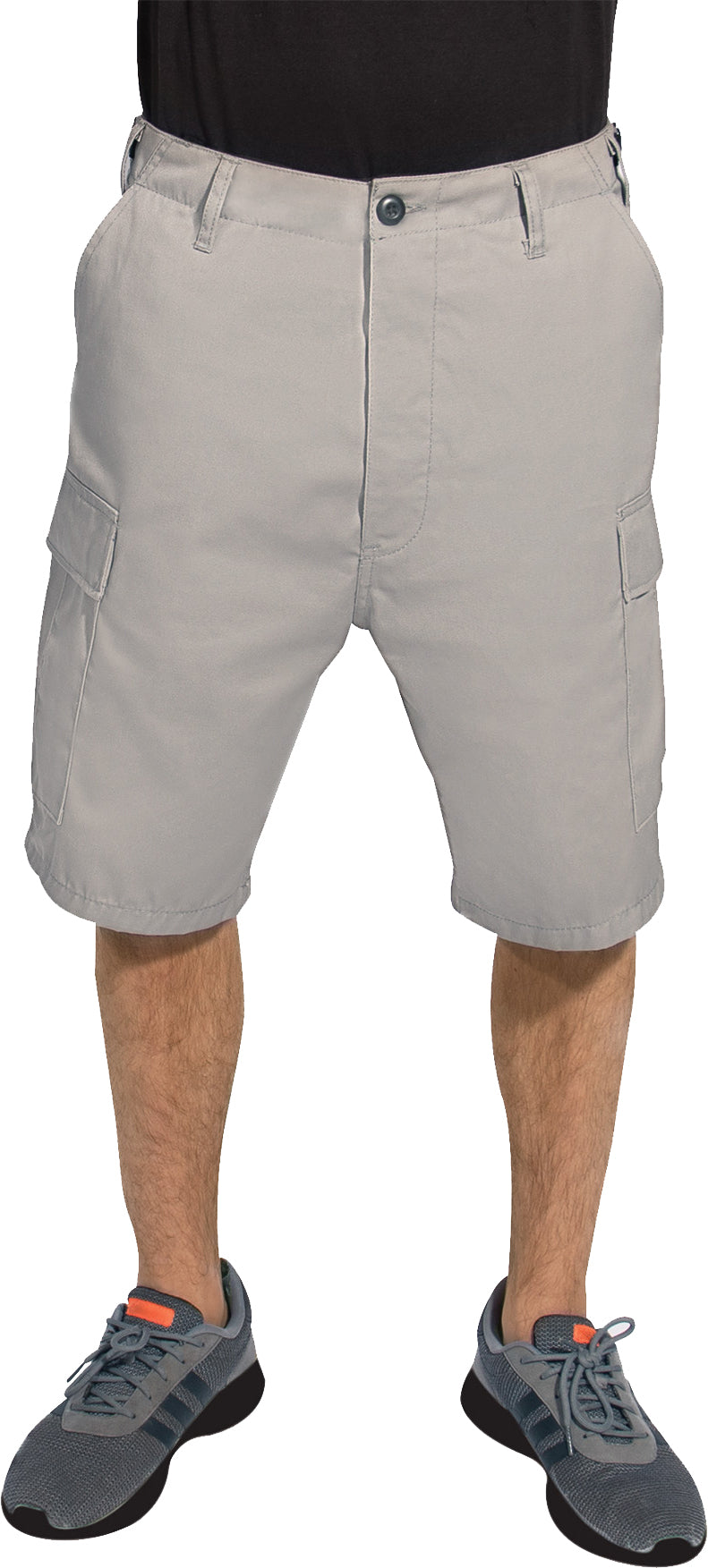 Grey - Tactical Cargo BDU Shorts - Polyester Cotton Twill - Button Fly