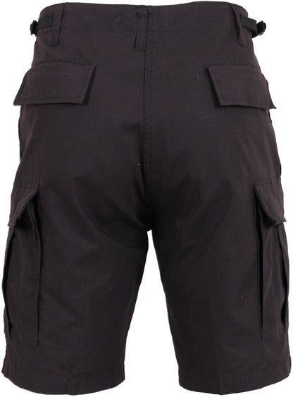 Black - Tactical Cargo BDU Shorts - Cotton Rip-Stop - Button Fly
