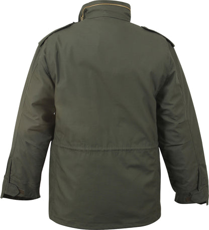 Olive Drab - Tactical M-65 Field Jacket Army Coat M65 - Poly/Cotton Twill - with Removeable Liner