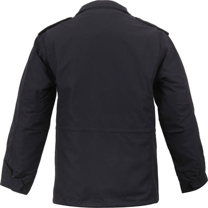 Black - Tactical M-65 Field Jacket Army Coat M65 - Poly/Cotton Twill - with Removeable Liner