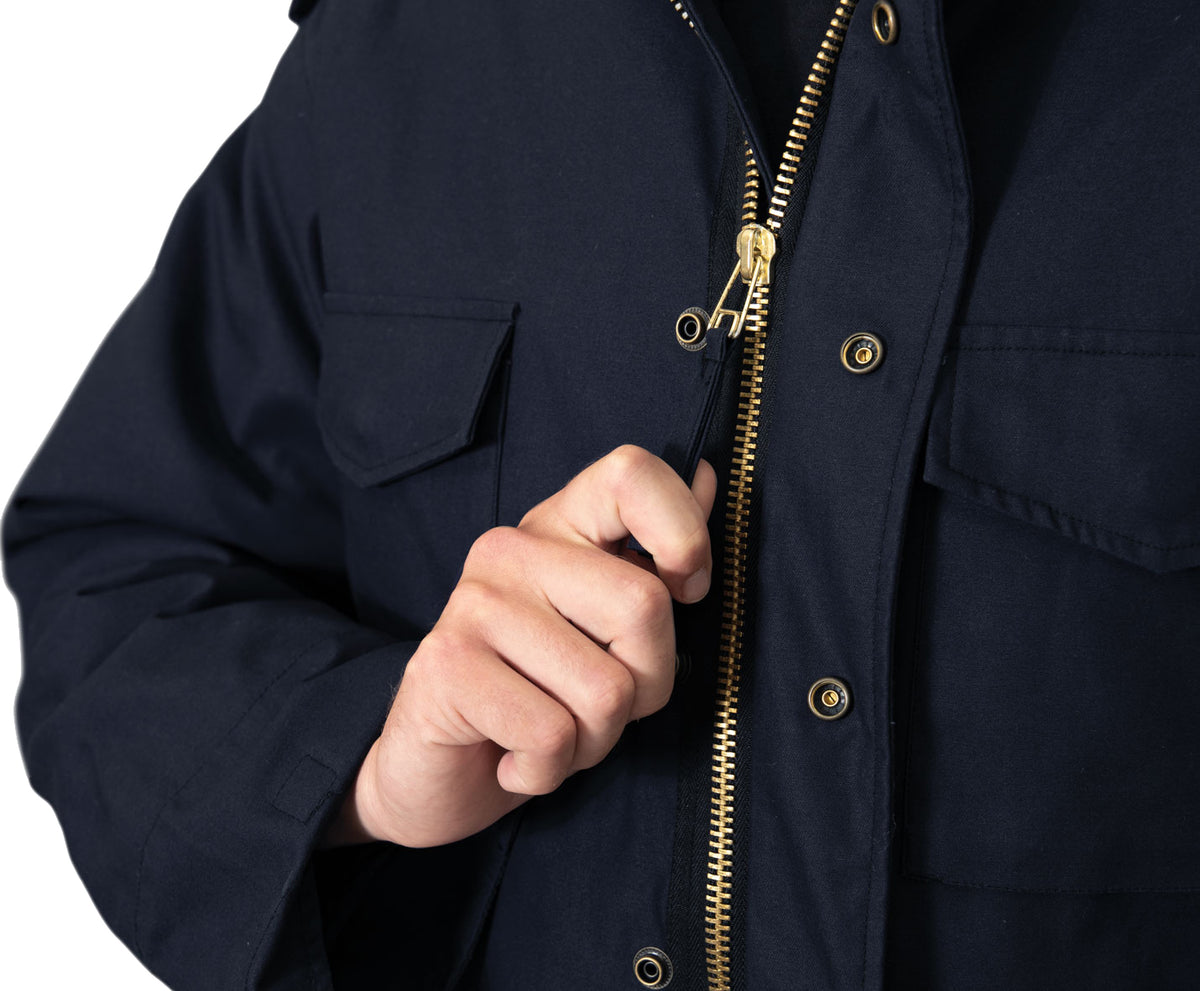 Midnight Blue - Tactical M-65 Field Jacket Army Coat M65 - Poly/Cotton Twill - with Removeable Liner