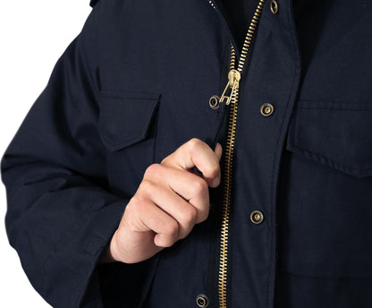 Midnight Blue - Tactical M-65 Field Jacket Army Coat M65 - Poly/Cotton Twill - with Removeable Liner