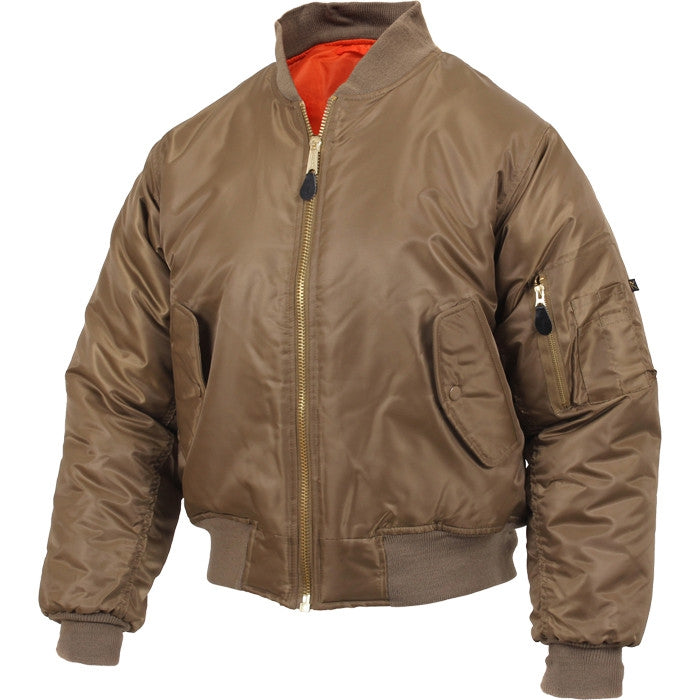 Coyote Brown - Air Force MA-1 Flight Jacket Bomber US Military Style Reversible Coat
