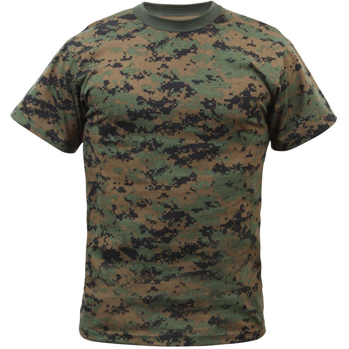 Woodland Digital Camo - Tactical Short Sleeve T-Shirt - Youth