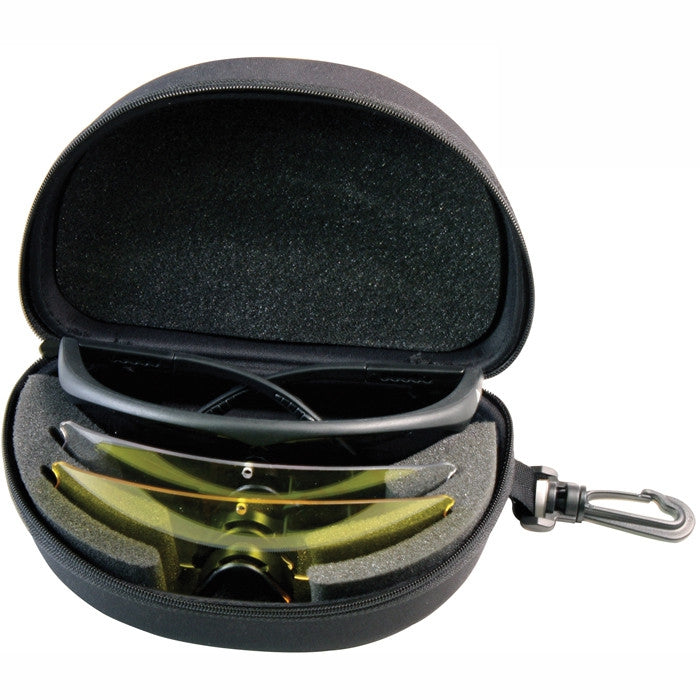 Black - Goggle Kit with Interchangeable Lenses, Tactical ANSI Rated with Case
