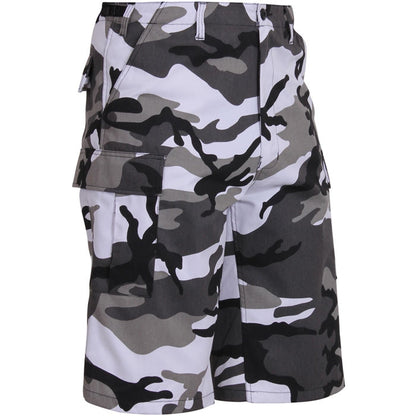 City Camo - Tactical Cargo Extra Long BDU Shorts - Polyester Cotton Twill - Zipper Fly