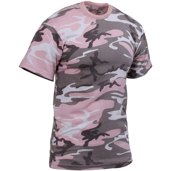 Subdued Pink Camo - Tactical Short Sleeve T-Shirt, Poly/Cotton