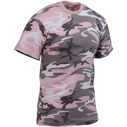 Subdued Pink Camo - Tactical Short Sleeve T-Shirt, Poly/Cotton