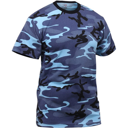 Sky Blue Camo - Tactical Short Sleeve T-Shirt, Poly/Cotton